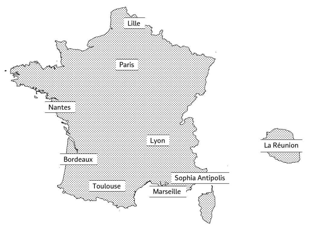 Carte d’implantation France